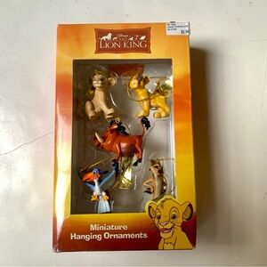 New Rare Disney Lion King 5pc Miniature Hanging Christmas Ornament Set Vintage